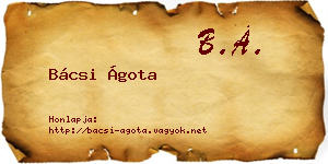 Bácsi Ágota névjegykártya